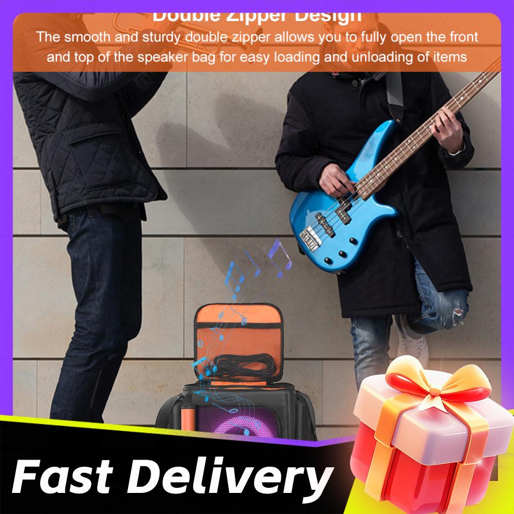 For JBL Partybox Encore Essential 2 Speaker Protective Storage Bag with Shoulder Strap Multifunctional Large-Capacity Organizer