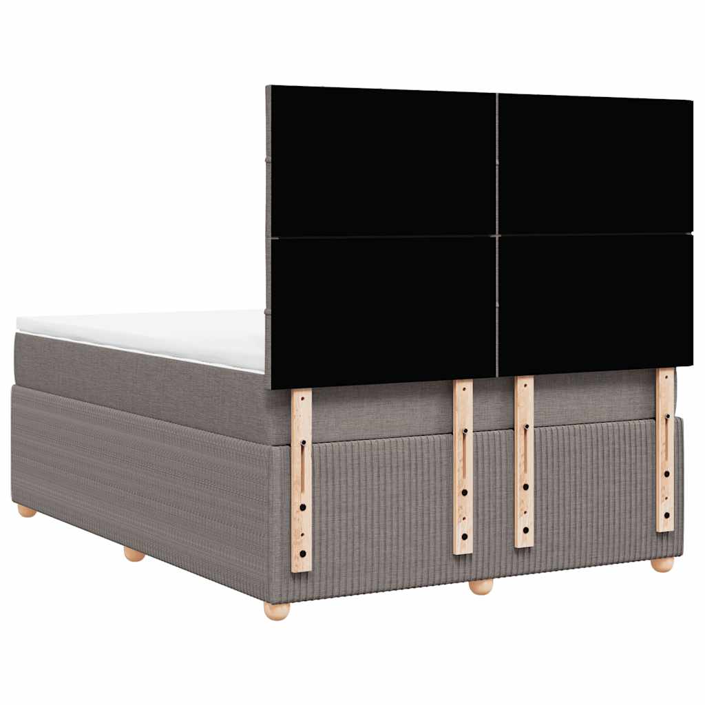 Box Spring Bed with Mattress Taupe 160 X 200 Cm Fabric
