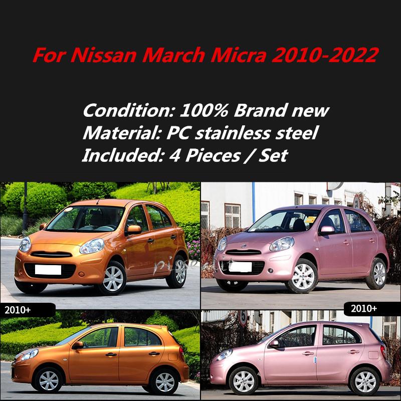 For Nissan March Micra 2010-2022 Outer Trim Chrome Accessories Deflectors Visors Rain Guard Door Visor Vent Shades Ventvisor
