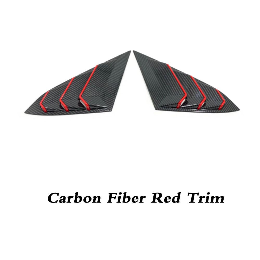 Rear Side Window Louver Vent Cover Trim Car Accessories Carbon Fiber Decor for Honda Civic 10th 2016 2017 2018