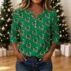 Women's Casual Christmas Print Long Sleeve Top