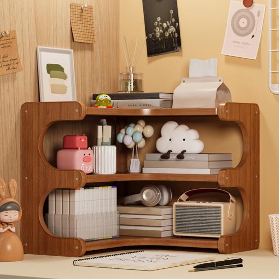 Desktop Storage Rack Sundries Organizer Multi-layer Design Large Capacity Multifunction Book Corner Storage Holder