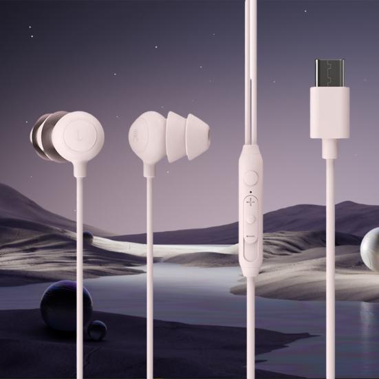 Kabelgebundene Kopfhörer, komfortable In-Ear-Geräuschisolierung, HiFi-Sound, schwerer Messinglautsprecher, empfindlicher Typ-C-Ohrhörer