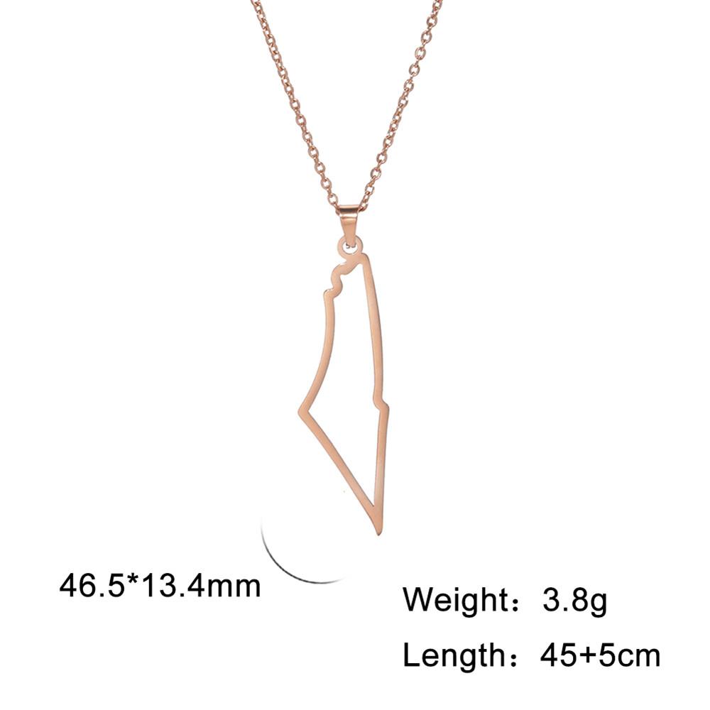 Xiaomi Skyrim Israel and Palestine Map Pendant Necklace for Women Men Stainless Steel Gold Color Neck Chains Country Geography Jewelry