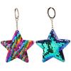 Women Glitter Sequins Star Car Keychain Key Ring Bag Hanging Ornament Pendant