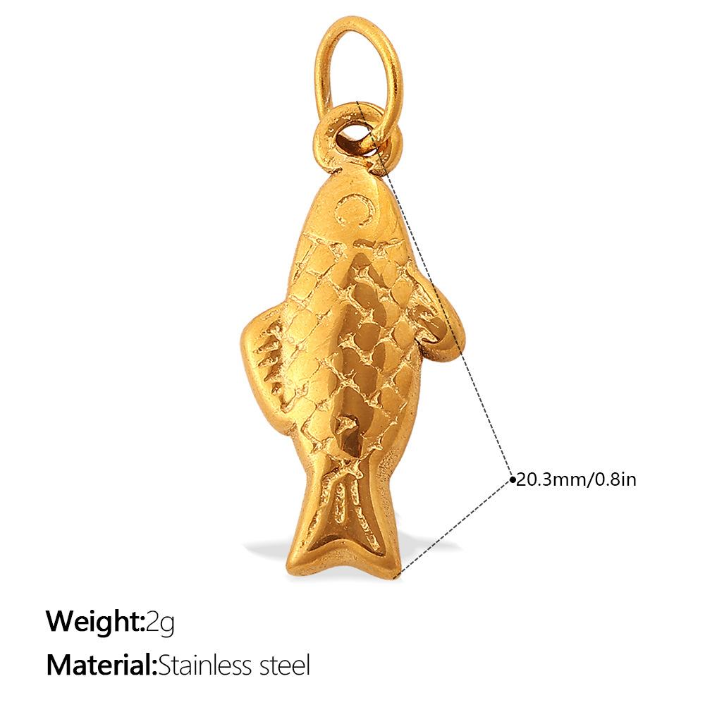Fashion Versatile Diy Marine Life Dolphin Shark Pendant, Stainless Steel Gold-Plated Zircon Accessories