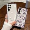 Trendiges Blumenmuster Transparente Hülle Für Samsung Galaxy S26 Edge S25 FE S24 S23 S22 Note 20 Ultra S20 Plus S21FE Handyhülle