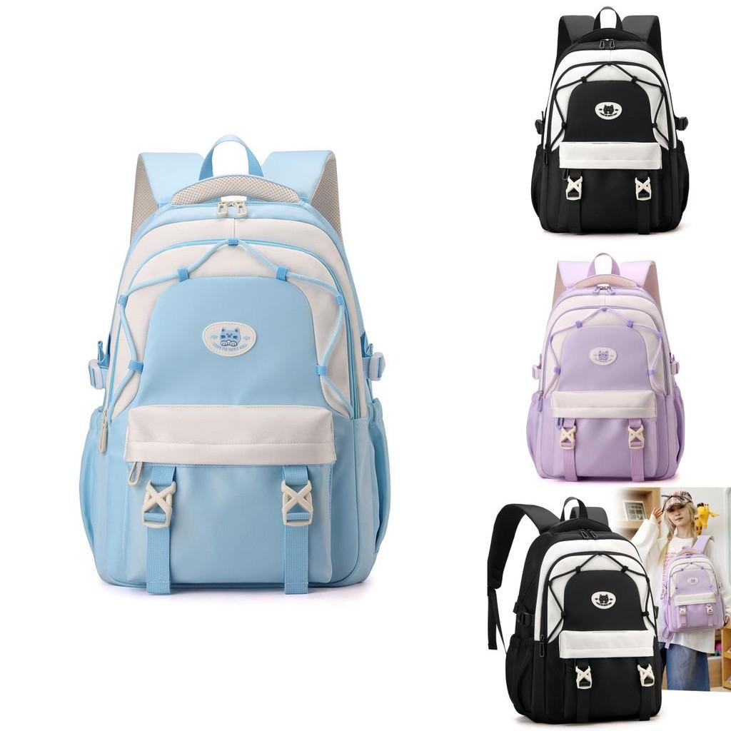 Spacious And Lightweight Nylon Backpack For Middle School Boys And Girls In Trendy Colors
