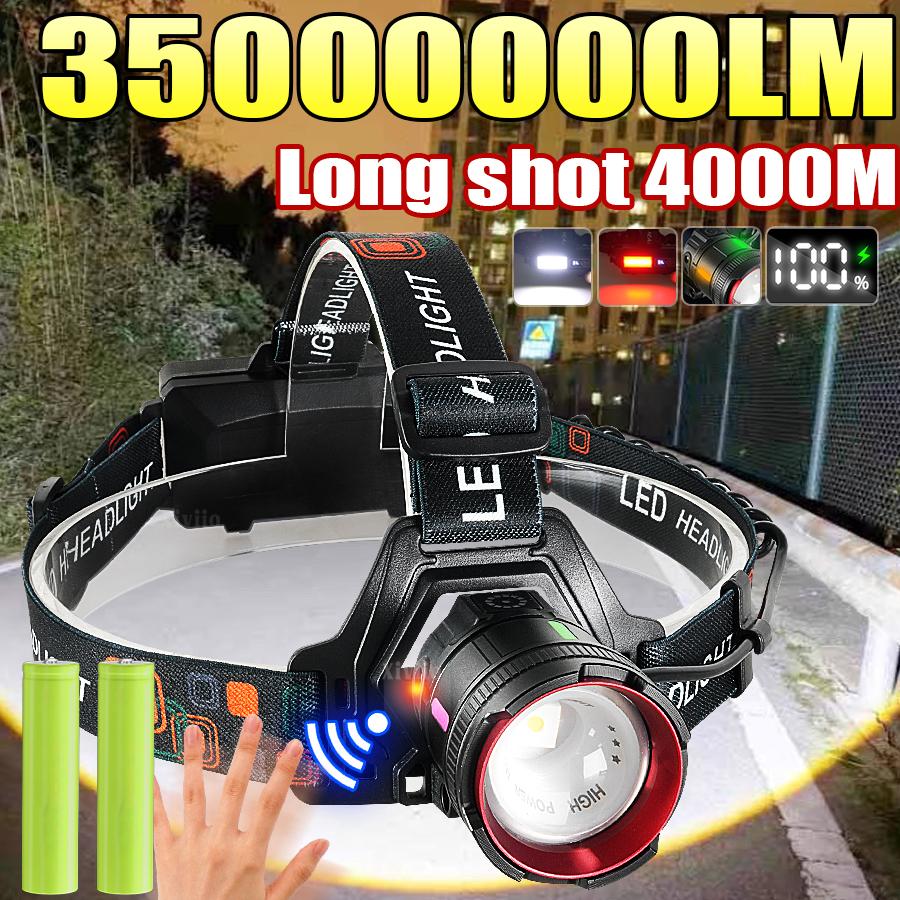 11111111LM Powerful LED Headlamp Rechargeable Head Lamp Fishing Searching Camping Head Flashlight Use 1*18611 Zoom Lanterns