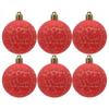 6Pcs Crack Christmas Ball Ornament Candy Color Xmas Tree Hanging Christmas Tree Pendant  for Home