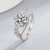 Luxurious Brilliant Faux Moissanite Diamond Ring: High-End Open Design for Women
