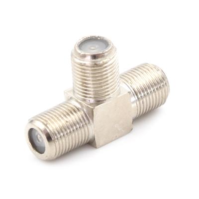 Draad F Socket T Splitter Adapter Kabel TV Antenne Freeview Virgin Media Zilver