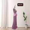 Export popular light luxury fake two sexy three-dimensional flower tube top slim hip dinner dress