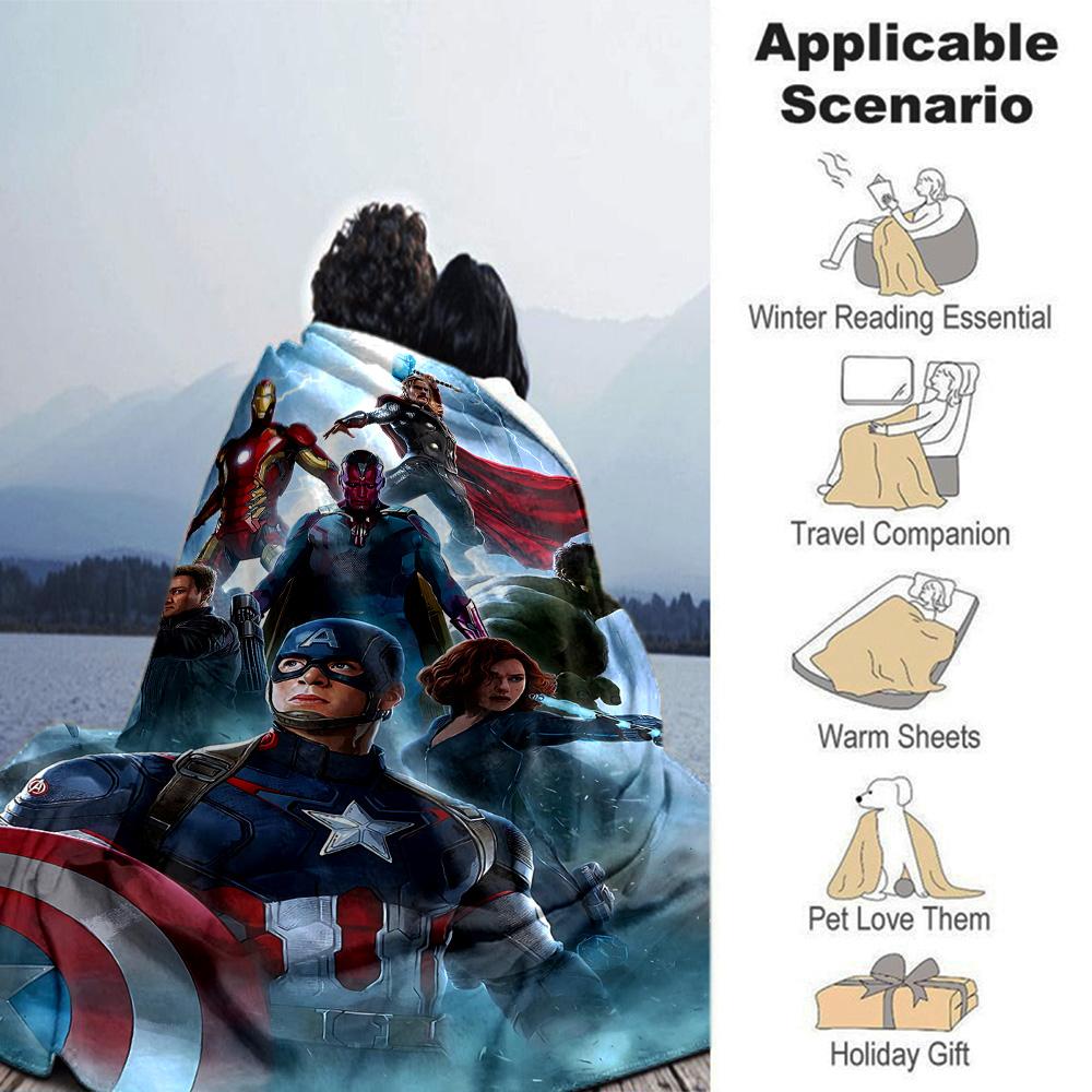 Avengers Infinity War Poster Flannel Blanket Super Soft Warm Cozy Blanket For Sofa Bed Office Travel Allseason Home Decor Gift