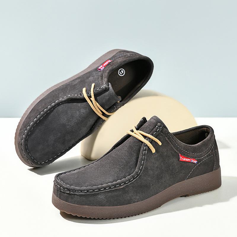 High Quality Men Casual Shoes Suede Leather Work Shoes Platform British Business Party Dress Shoes Male Lace-up Flats Sneakers