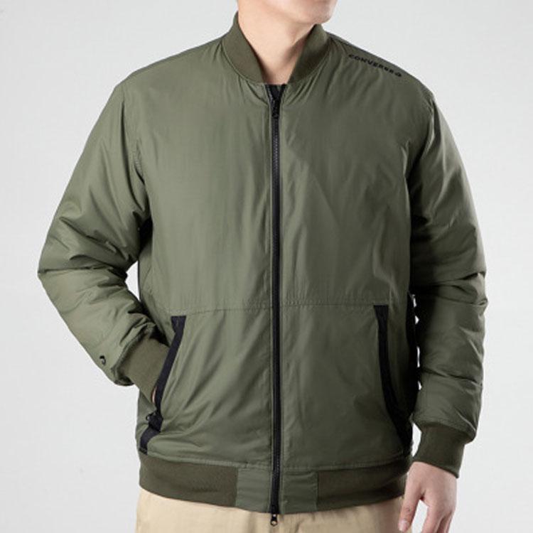 Converse Jackets Men's Green Baseball Collar Moderate 10018368-A02