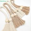 Boho Macrame Magnetic suctionCurtain Tiebacks with Wooden Beads & Tassels for Home Decor