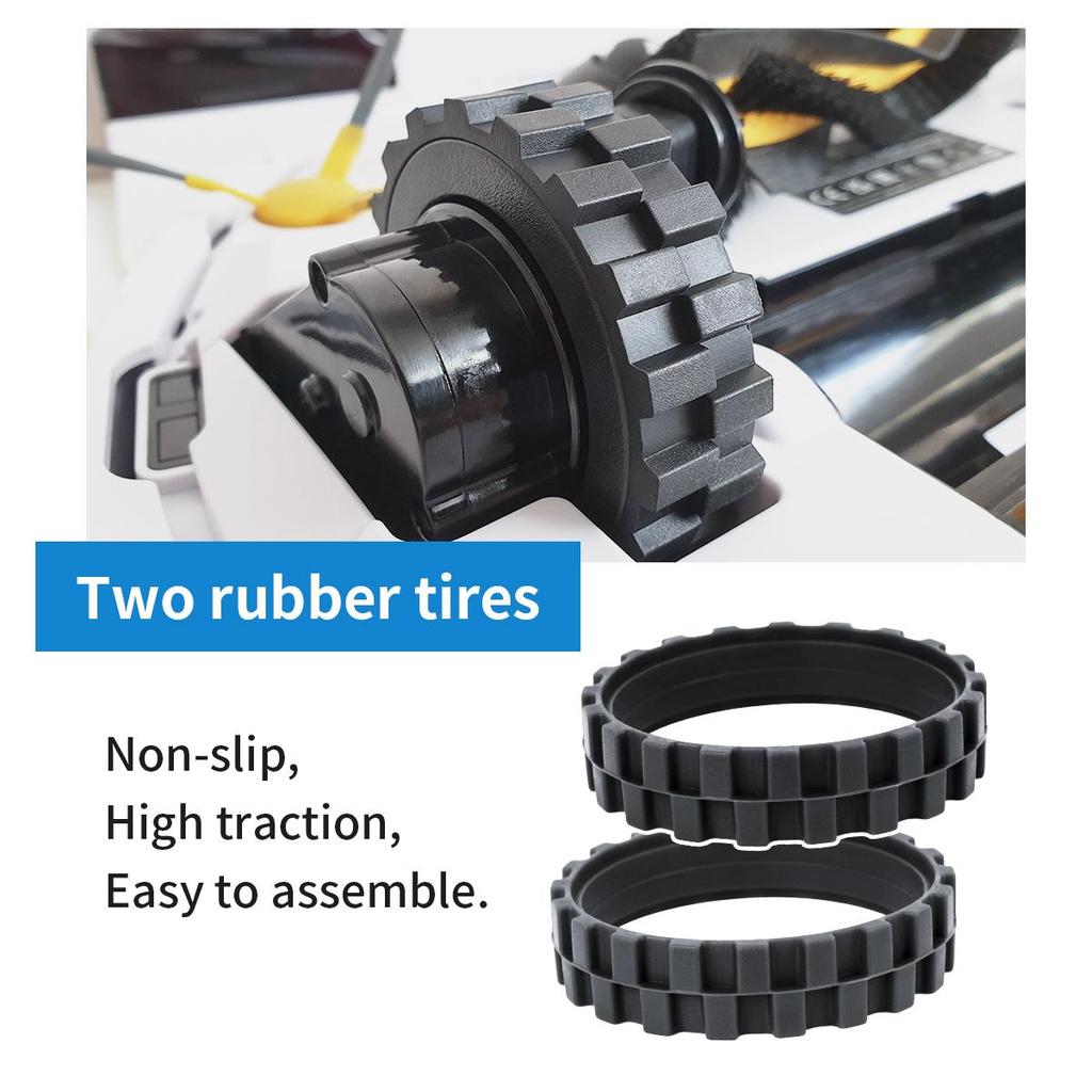 Tire Skin for IROBOT ROOMBA Wheels Series 500, 600, 700, 800 and 900 Anti-Slip, Great Adhesion and Easy Assembly
