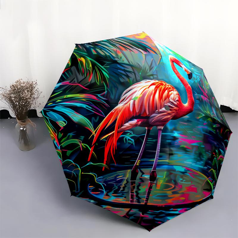 1 PC Automatic Folding Umbrella - cute pink Pattern, Portable & Foldable Design with 8 Ribs, Christmas Birthday Gifts