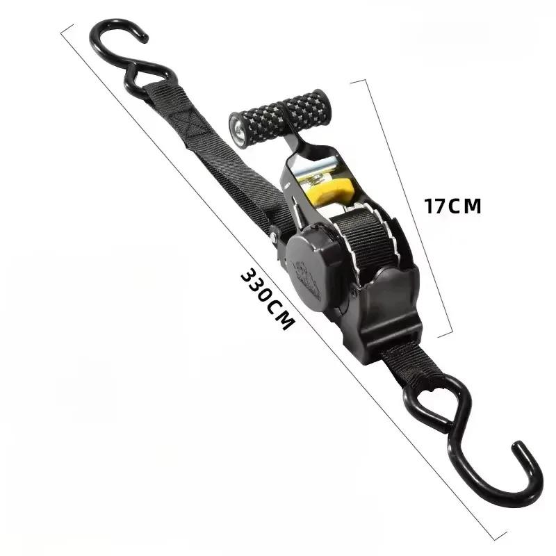 Auto Cargo Straps Retractable Belts Ratchet Tensioner for Load Luggage Motorcycle Car Truck Tie Down Securing Strap Set
