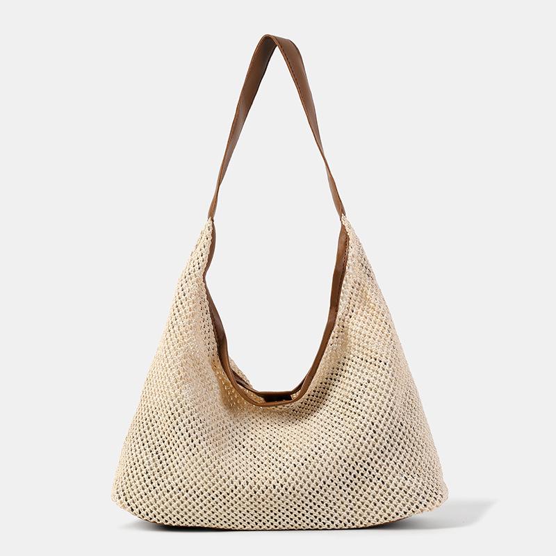 Korean Cross-border Woven Straw Tote: Large Capacity Beach & Shoulder Bag for Women
