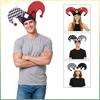 Pălărie de clovn cu carouri albe și buline, Șapcă amuzantă pentru spectacole pe scenă pentru Ziua Păcălelilor, Accesoriu pentru costum pentru atmosfera de petrecere