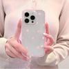 Pink Love Heart TPU Transparent Pink Phone Case For iPhone 17 16 15 Pro Max 14 13 12 11 Pro 14 15 Plus Shockproof Soft Cover