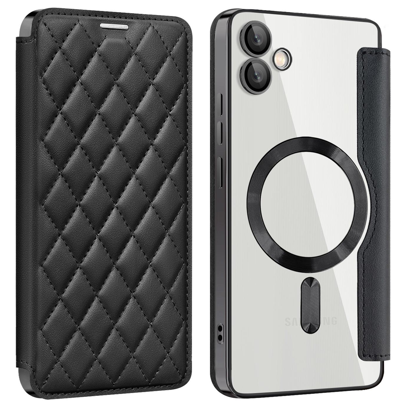 

Для Samsung Galaxy A05 4G Магнітний чохол Блокування RFID Тримач для карток Шкіряний чохол для телефону Black