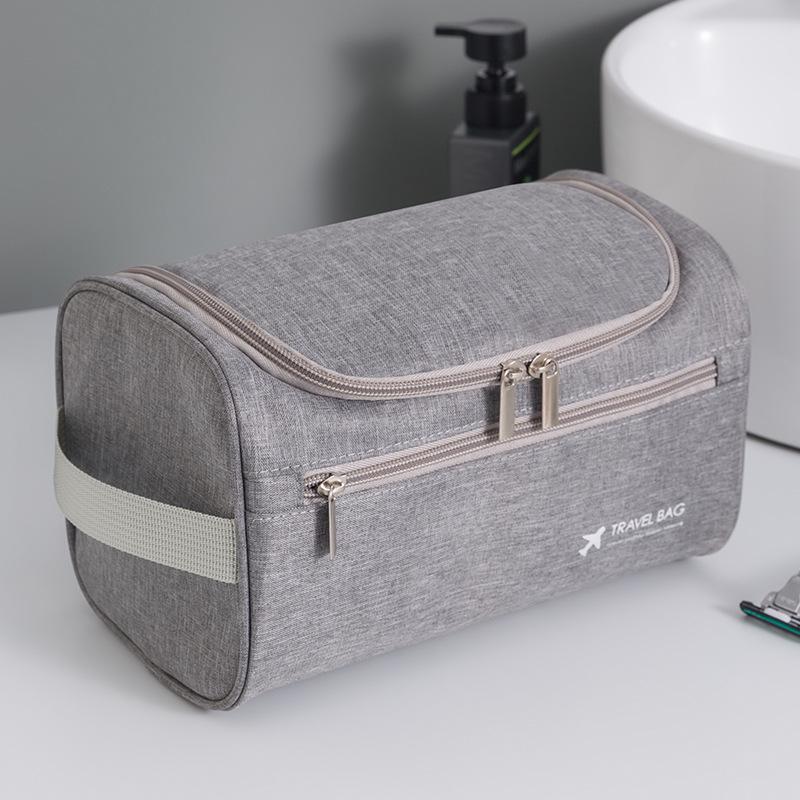 

Portable Foldable Travel Toiletry Bag with Large Capacity and Hook сірий колір