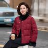 Plus-Thick Cotton-Padded Winter Jacket for Middle-Aged and Elderly Women with Stand-Up Collar