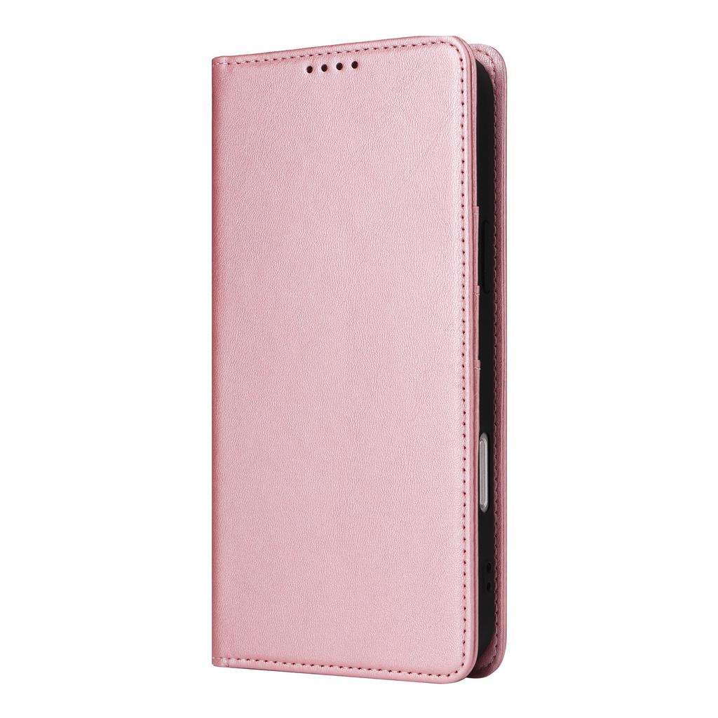 Applicable To iPhone16 Mobile Phone Leather Case 15Pro Solid Color Leather Pattern Card Wallet Magnetic Protective Case 14plus