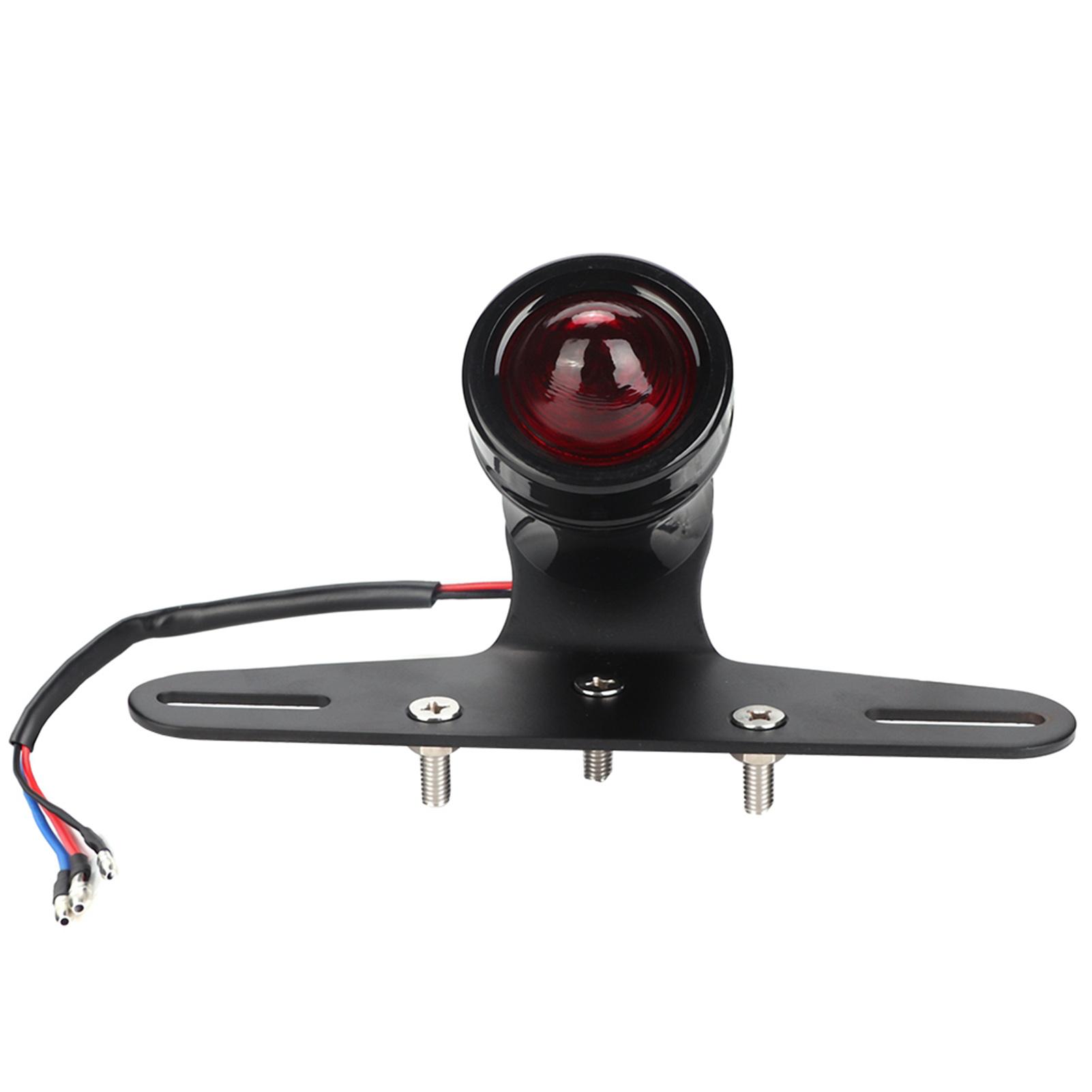 Universal Motorcycle Retro Convex Lens LED Taillight Stop Light Brake Light