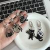 Cute Black Cat Enamel Keychain Creative Kitten Design Lightweight Key Ring for Handbag Decor Small Gift for Cat Enthusiasts
