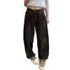 Spring 2025 Leopard Print High-Waist Straight-Leg Jeans for Women