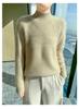 2024 Autumn/Winter Women's Wool Sweater: Thickened, Half-High Collar, Cable Knit, Loose Fit