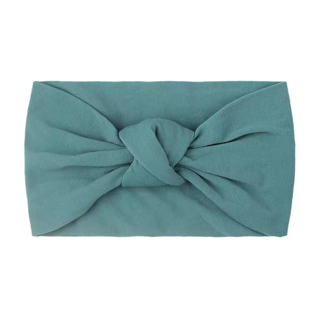 Unisex dětská čelenka s uzlem/Nylonový turban 13-24 měsíců Elastická omyvatelná ekologická pomůcka pro kojence a batolata