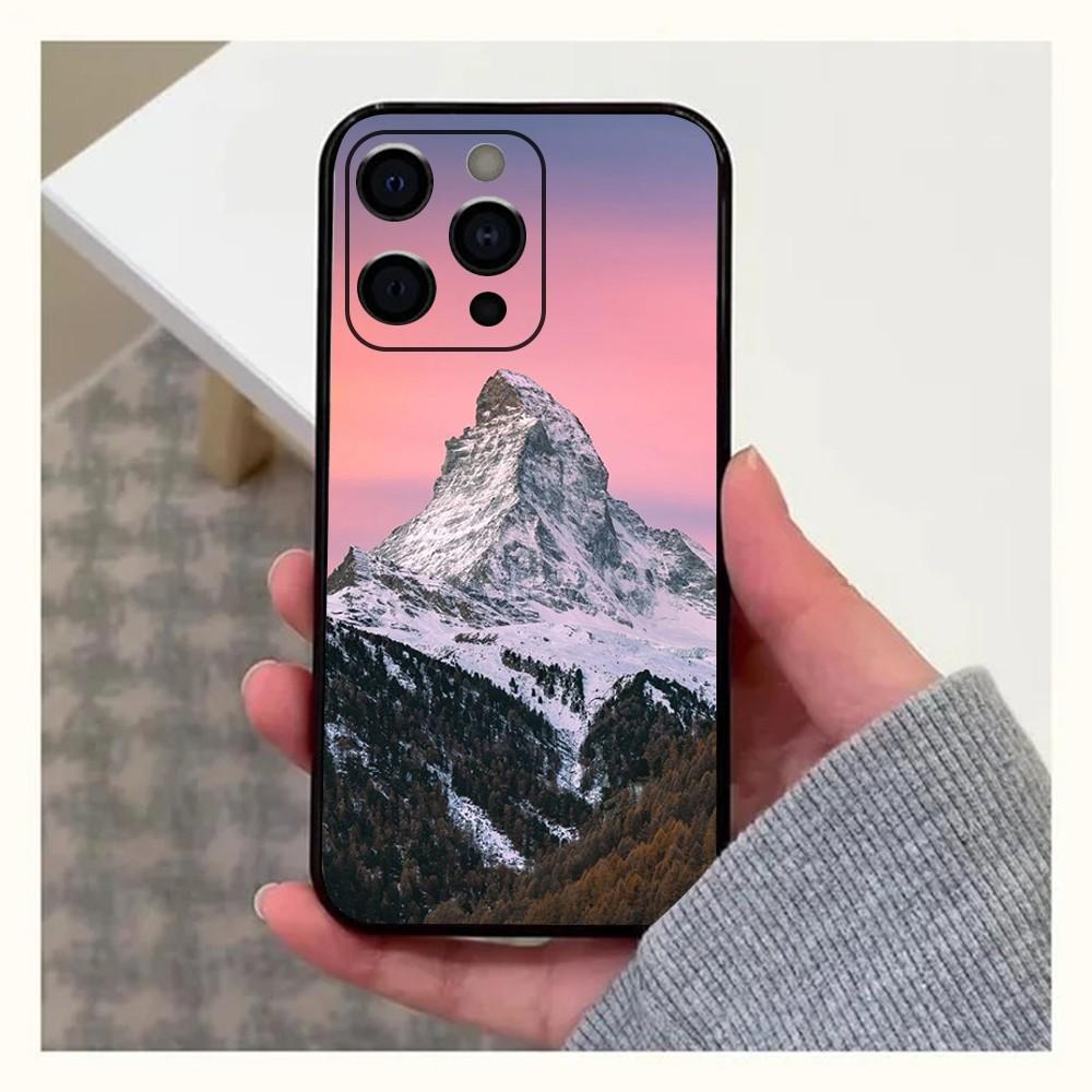 Zermatt Matterhorn Swiss Mountain Phone Case For Apple iPhone 15,14,13,12,11,Pro,X,XS,Max,XR,Plus,Mini Soft Black Cover