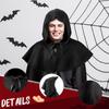 Solid color Halloween costume black Reaper short cloak cape prop with hat performance costume cosplay prop