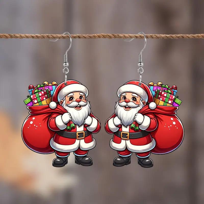 Cross-border Hot Sale Santa Series Earrings Fun Christmas Day Atmosphere Cartoon Santa Earrings