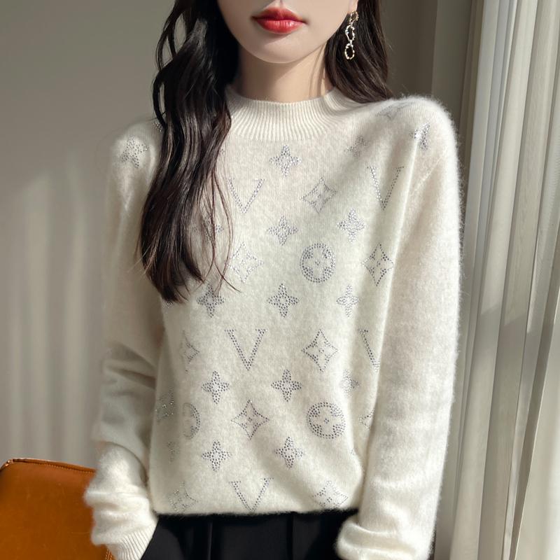 Dámský kašmírový svetr Kašmír Qinghe 30% kašmír 70% vlna podzimní a zimní pulovr hřejivý a módní