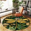 1PC Dragonfly Flowers Office Round Area Rug, Under Office Chairs Bedroom Living Room Home Decor, Carpet for Office -1110038