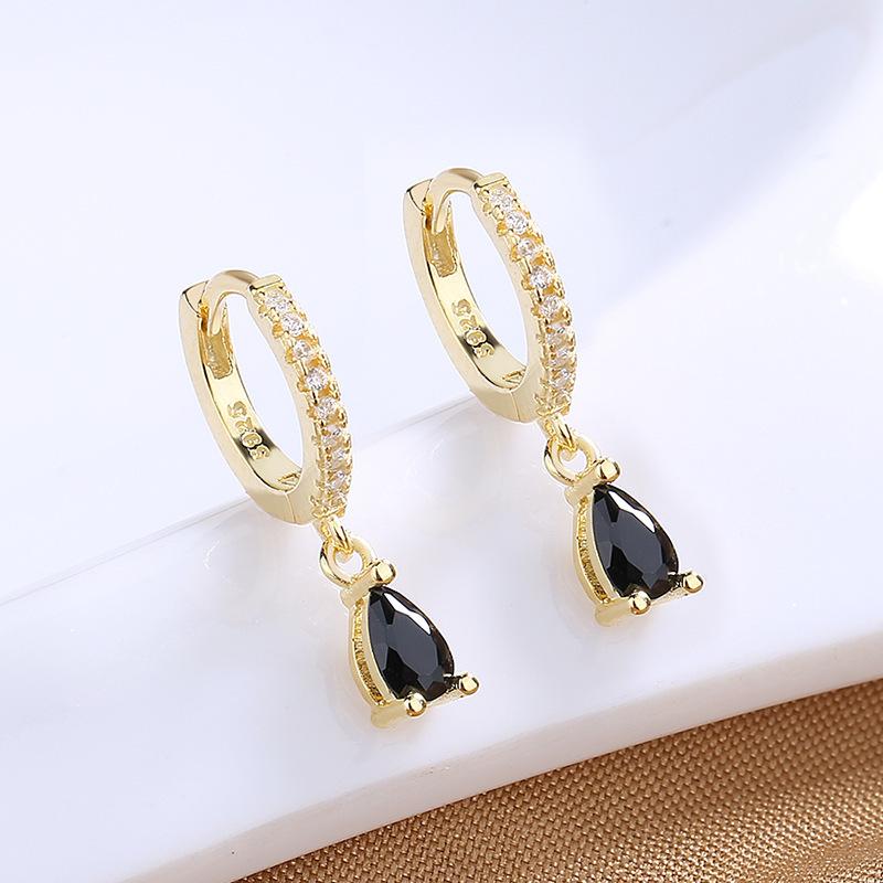 Earrings Femininity High-End Zircon Light Luxury Cross Star And Moon Asymmetric Ear Buckle Jewelry