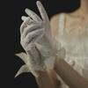 Girls Wedding Pearls Flexible Accessories Lace Bow Gloves Ruffle White Gloves Bridal Mittens