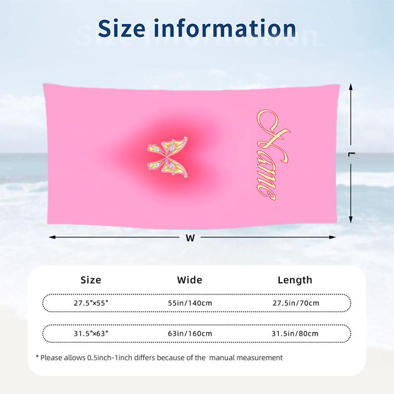 Winx Club Custom Name Printed Beach Towel Personalized Soft Towel For Swimming Beach Travel