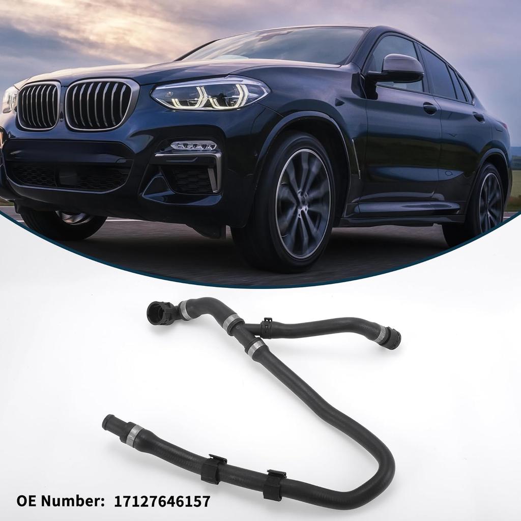 Radiator Hose Heater Hose No.17127646157 for BMW X3 2010-2017 Rubber Coolant Pipe Black 1 Pc