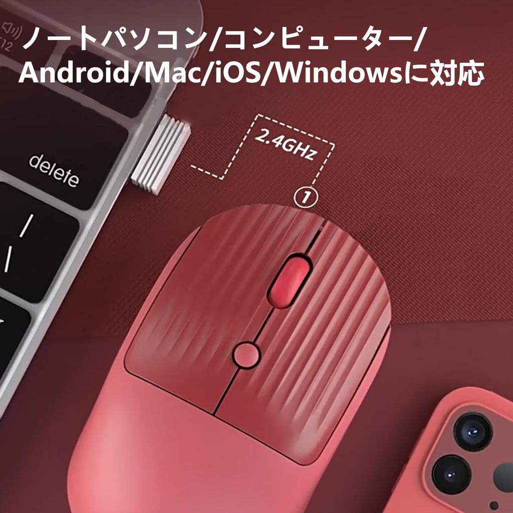 Small 2.4Ghz Wireless Mouse, Cute and Stylish, Quiet, Lightweight, Portable, Type-C Charging, Compatible with Laptops, Computers, Android, Mac, iOS,