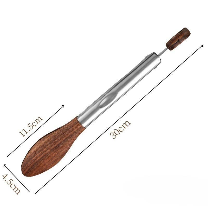 Stainless Steel Food Clip Walnut Wooden Handle Multifunctional Heat-Resistant Tongs Anti-Scald Kitchen Tool for Grilling Frying