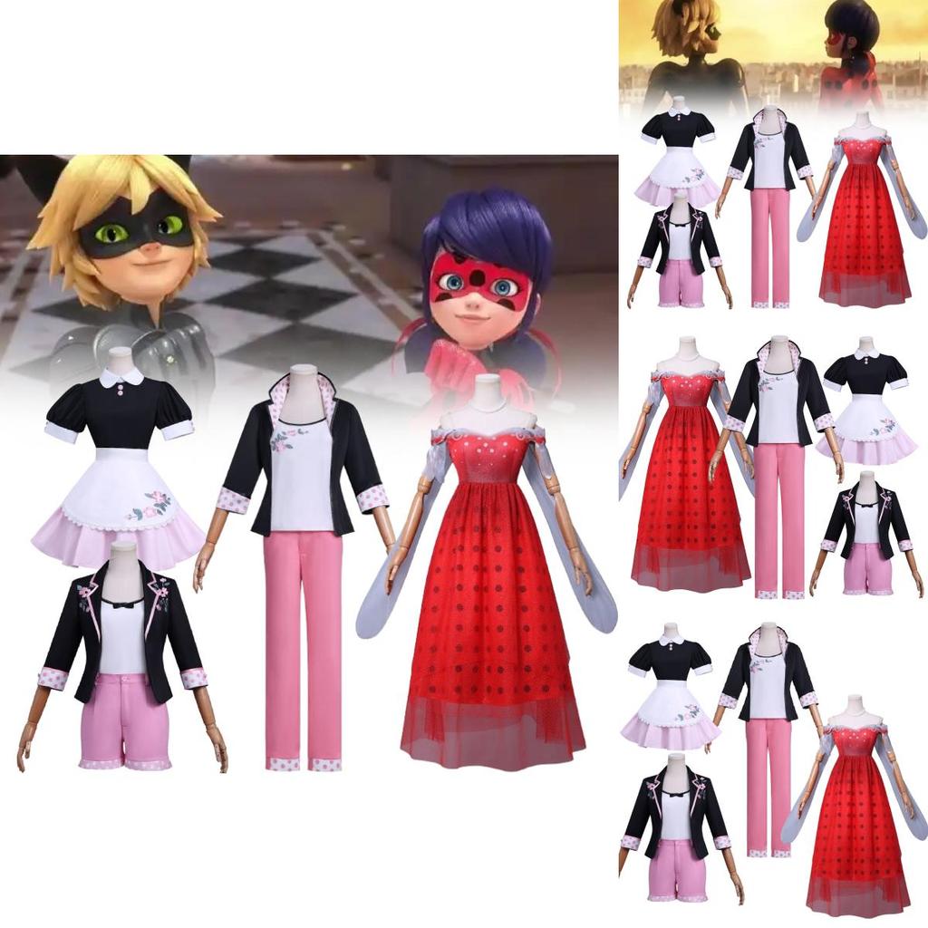 Miraculous Ladybug Cosplay Costume For Girls With Satin And Cotton Fabric For Anime Conventions