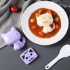 Set of 3 Bear, Cat, and Dog-Shaped Silicone Bento Boxes with Rice Paddles. Perfect for Rice Balls, Sushi, DIY, and More. Perfect for Home,