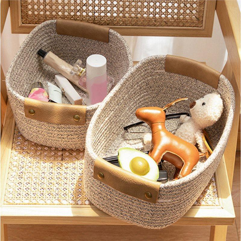 Desktop Woven Multi-Functional Storage Basket Household Small Objects Snacks Sundries Basket